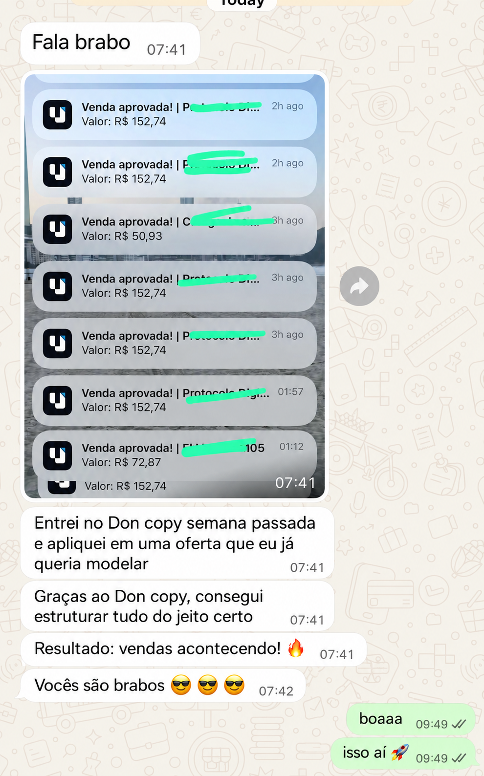Depoimento de cliente que estruturou uma oferta no DonCopy e obteve vendas